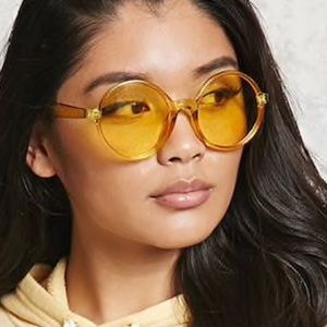 Round Tinted Sunglasses Yellow.
